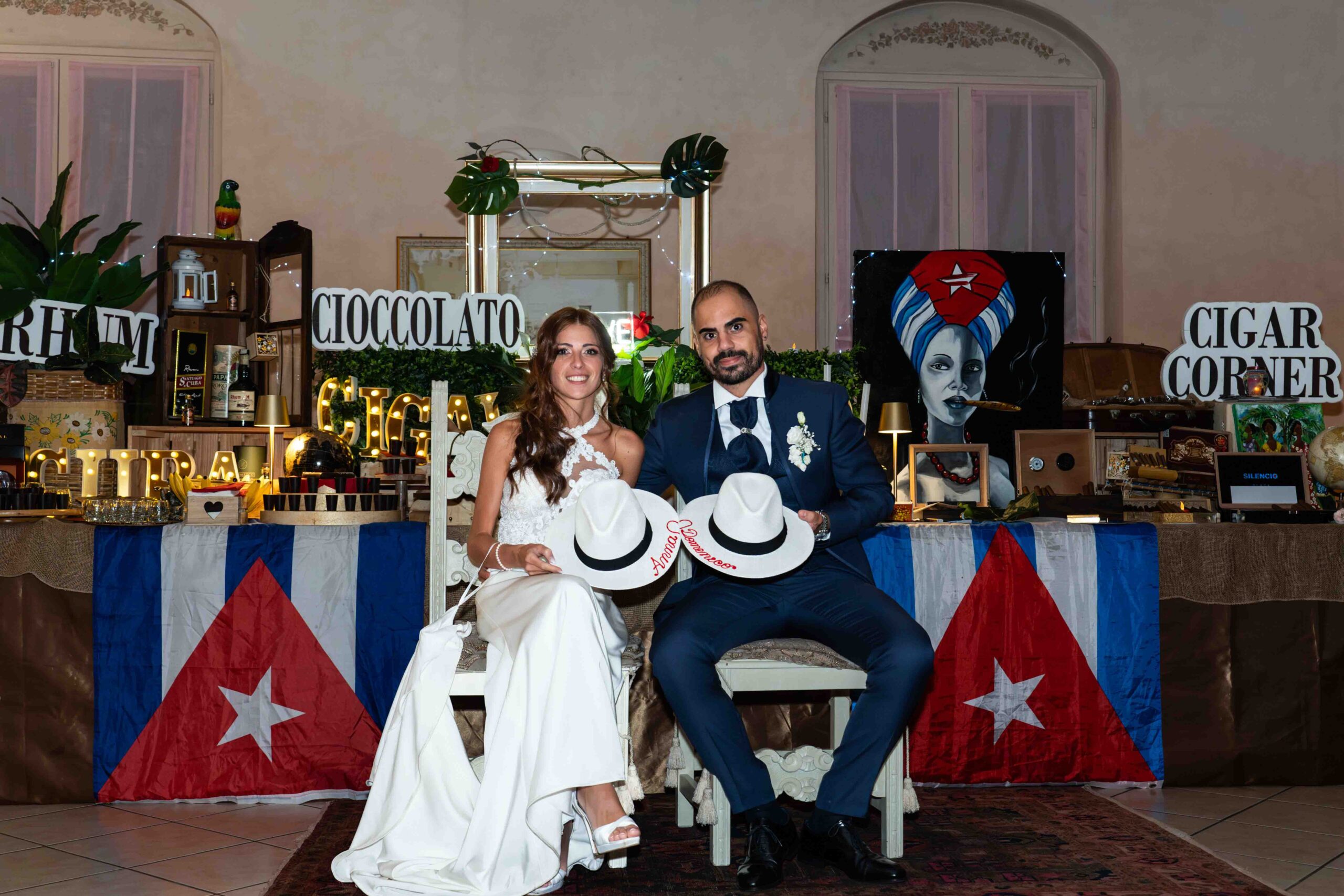 Angolo cubano con Rum Sigari e Cioccolato al Matrimonio a Corte Francesco a Montichiari