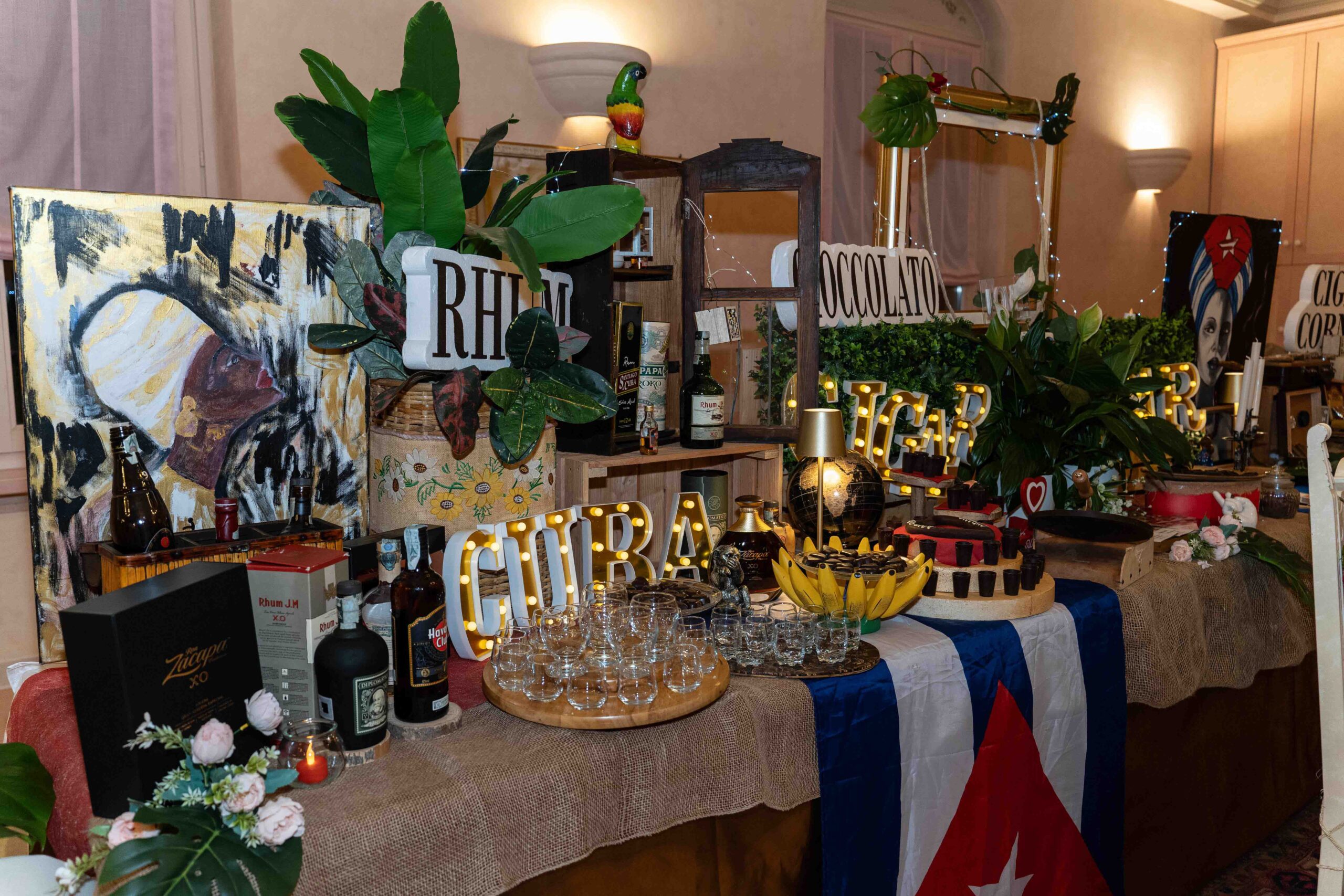 Angolo cubano con Rum Sigari e Cioccolato al Matrimonio a Corte Francesco a Montichiari