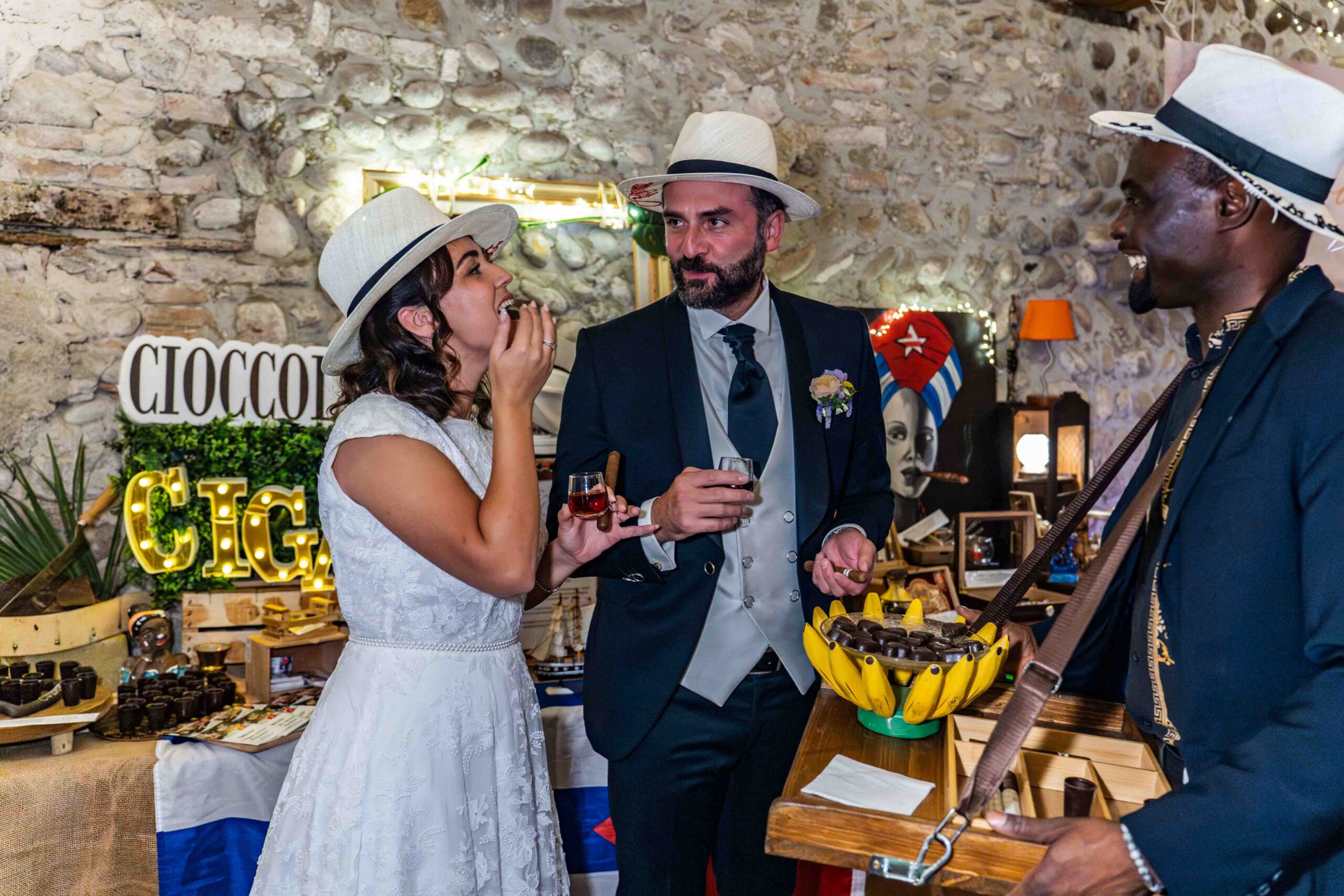 Angolo cubano con Rum Sigari e Cioccolato al Matrimonio al Mulino di Massimbona
